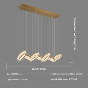 Modern Pendant Light New Crystal Home Dining Table Pendant Light Simple and Luxurious Bar Desk Lamp Ceiling Pendant Light