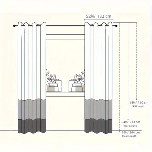 2 Pcs Golden Wave & Circle Blackout Curtains