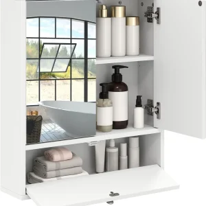 Wall Mounted Mirrored Bathroom Medicine Cabinet