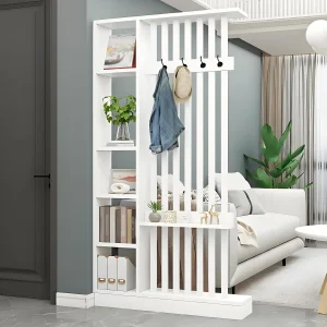 Room Divider with Shelves, Entrance Hall Partition Screen Column Floor to Ceiling - Freestanding Room Divider with, Customized