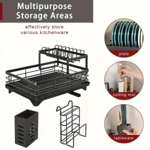 2-Tier Expandable Dish Drying Rack
